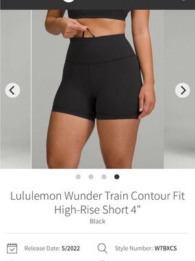 Lululemon Wunder Train Contour Fit High-Rise Short 4"